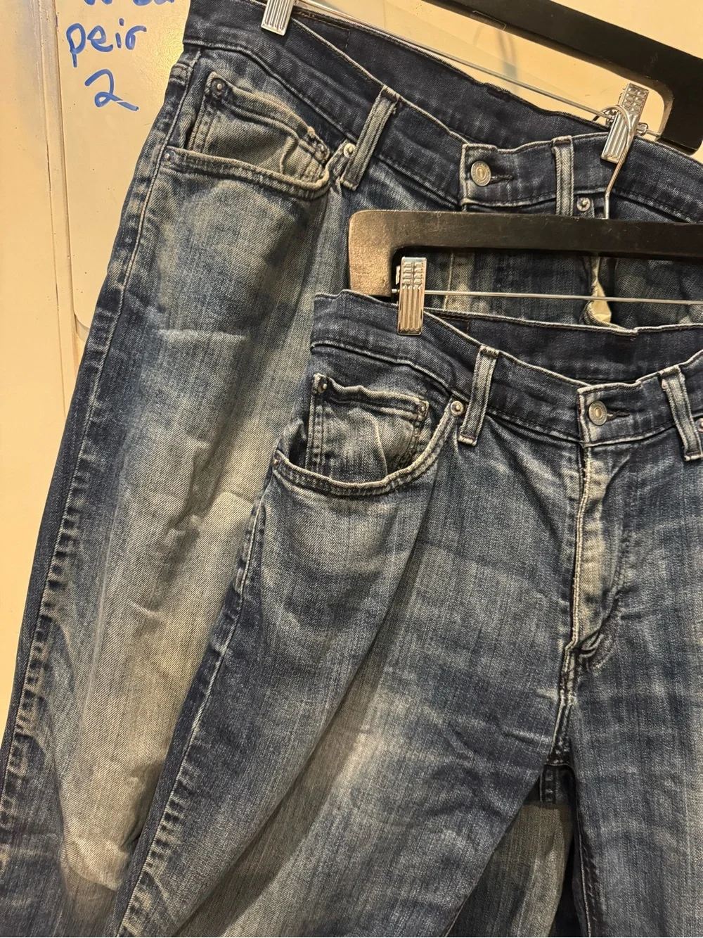 2 pair 541 Levi's Slim Straight Dark Blue Washed Jeans
